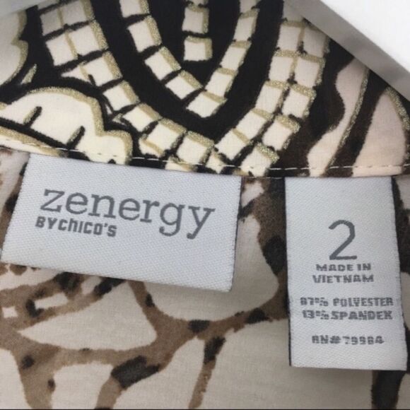 Chico’s Geometric Patterned Relaxed Fit Top Jacket Layering Size 2 Medium 12 - Picture 4 of 4